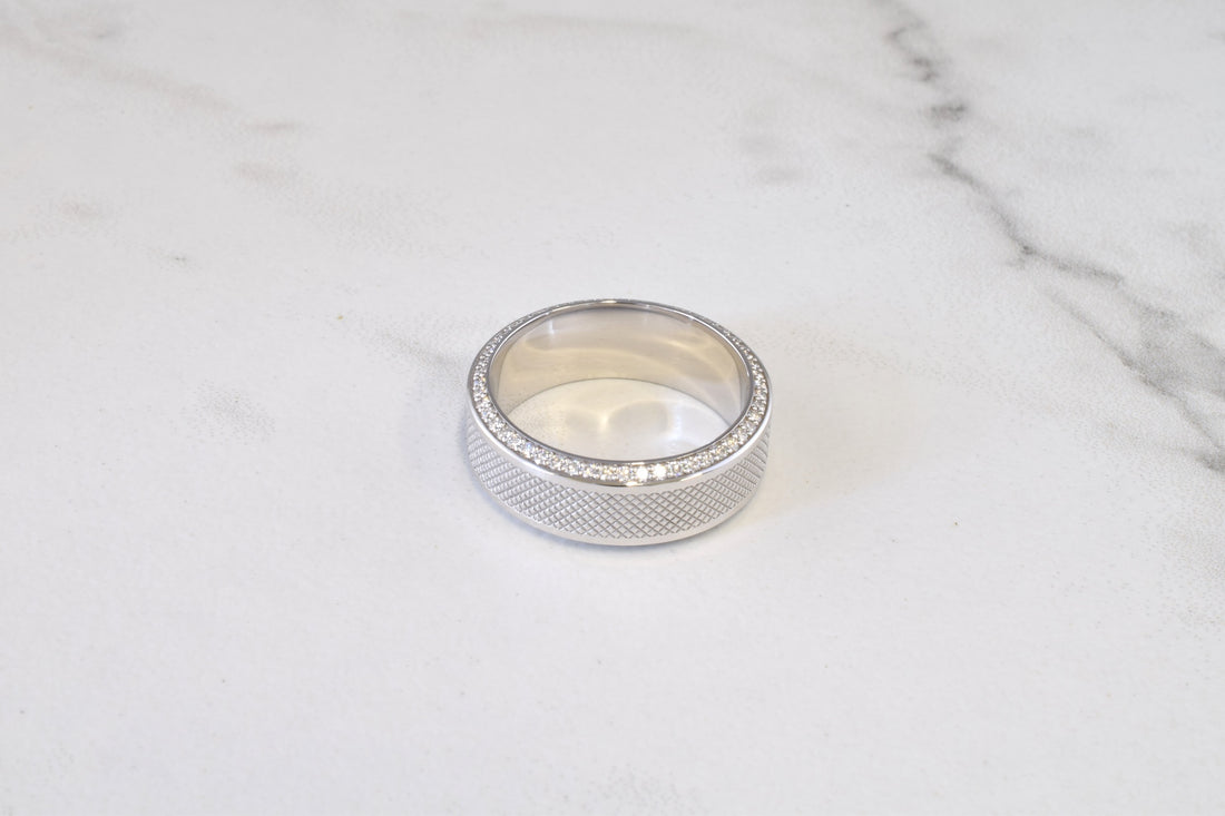 8mm Studded Band W/ Diamonds