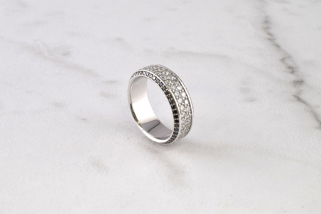 8mm Olympia Ring W/ Black Diamond Edge