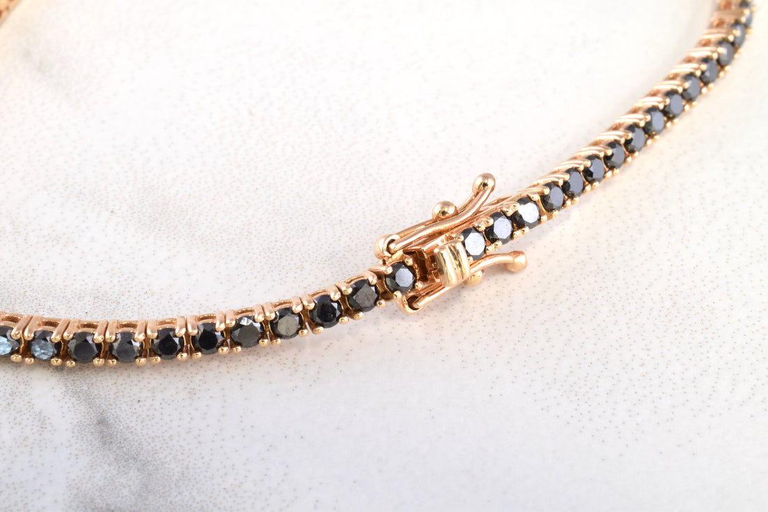 2mm Black Diamond Tennis Bracelet