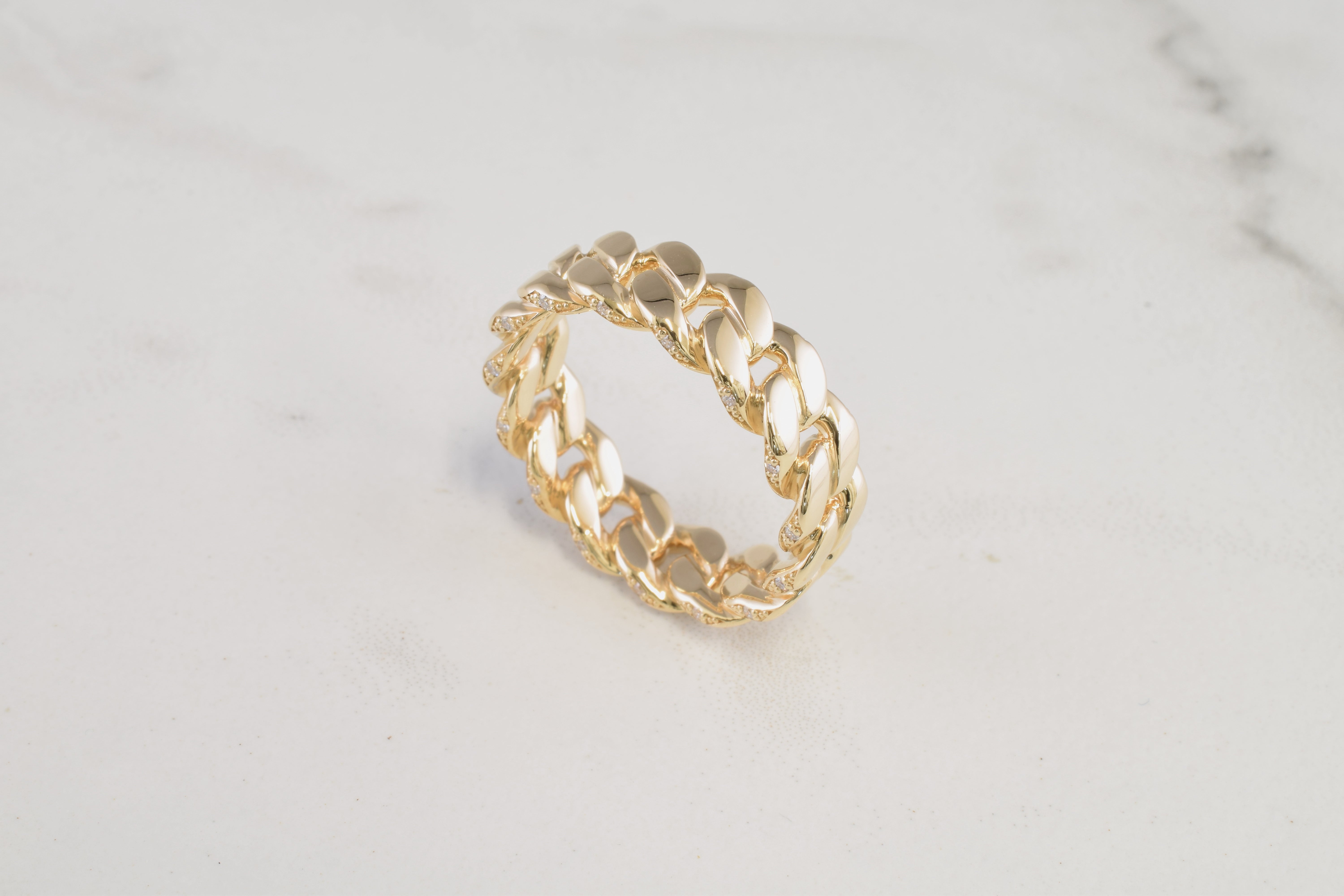 指輪・リング DARKAI FW24 GOLD CUBAN RING (DIAN0001GGXXL GGXXL) Gold Cuban Ring - DARKAI Designer Jewelry